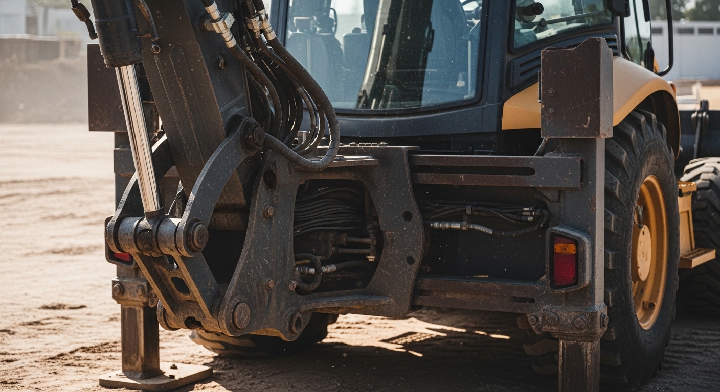 Gece şantiyesinde ekskavatör