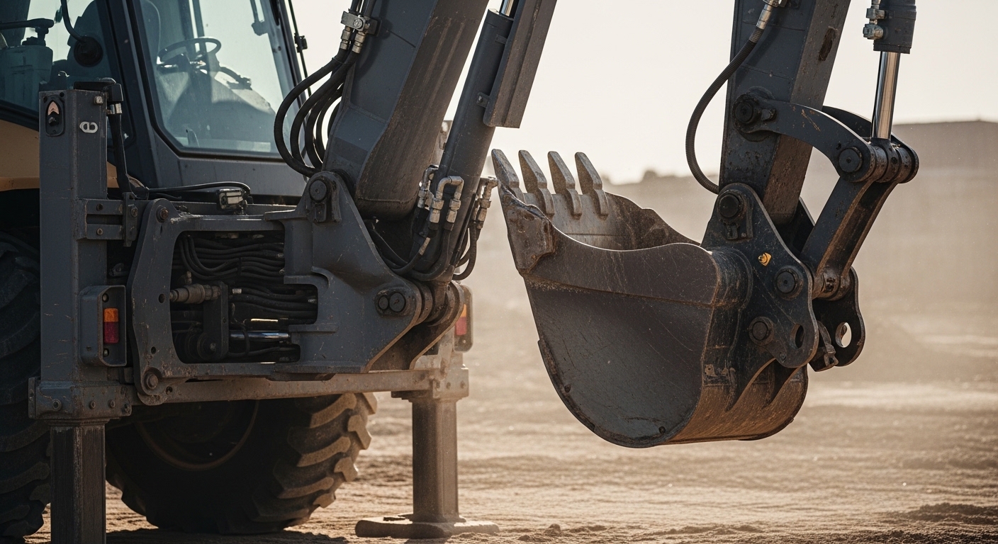 Gece çalışmasında sarı ekskavatör